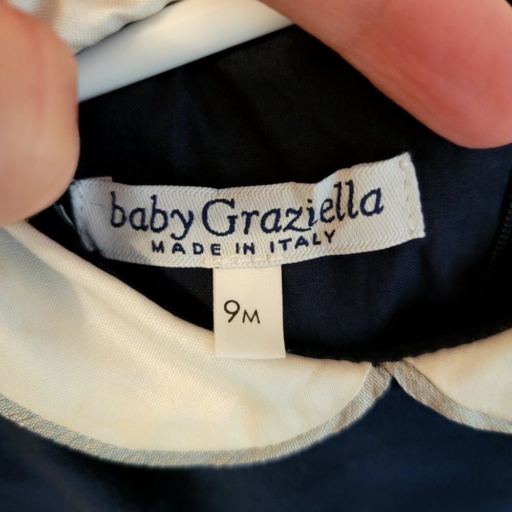 Girls 9 Month Navy Blue Baby Graziella Italian Dress - Picture 3 of 5
